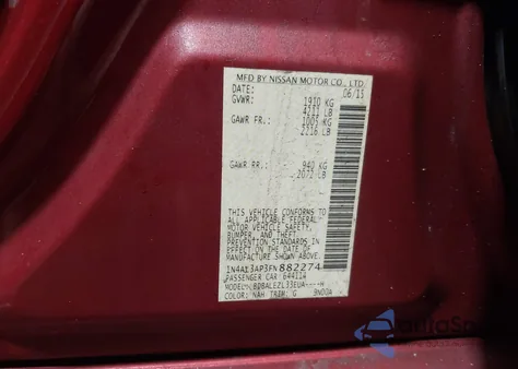 2015 Nissan Altima 2.5 S from USA, damaged, VIN 1N4AL3AP3FN882274